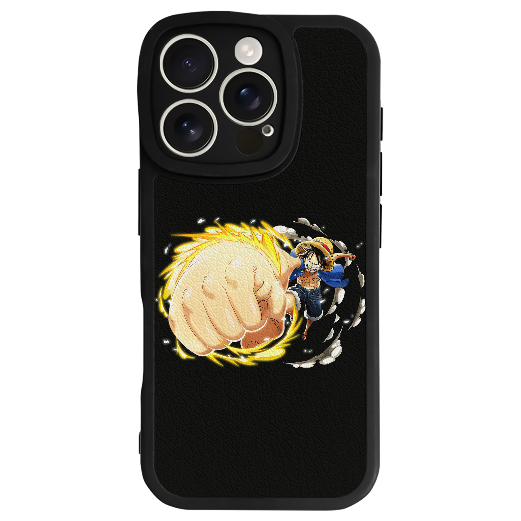 （画像用） ワンピース モンキー・D・ルフィ ONE PIECE Monkey D. Luffy 【iPhone 16シリーズ対応】シリコンスマホケース（レザー調） 材質：シリコン